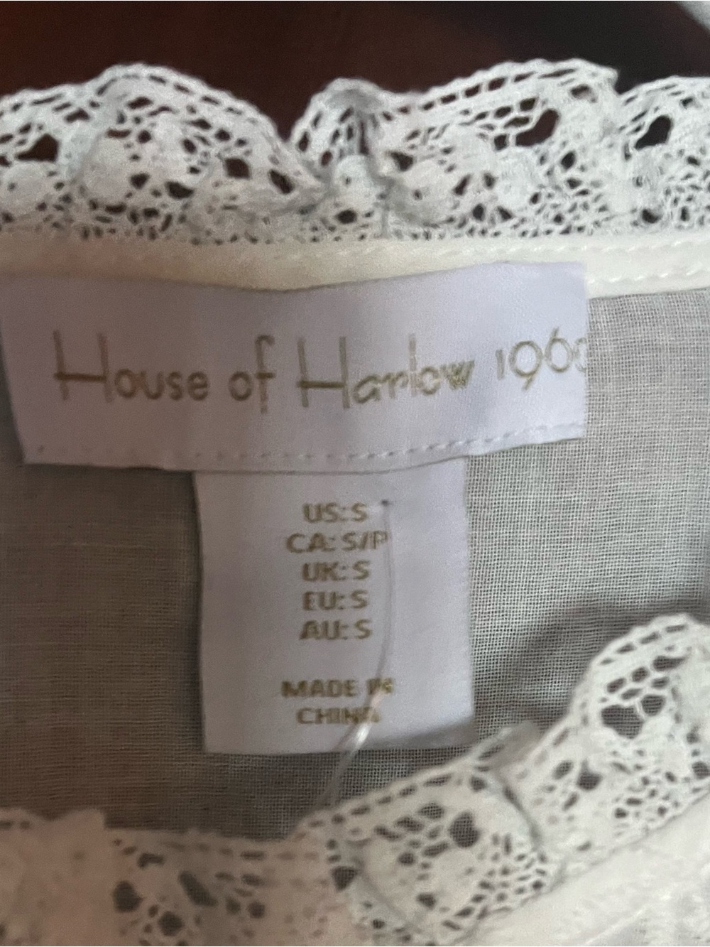 HOUSE OF HARLOW 1960 Windsor White Eyelet Lace Cotton  Midi Maxi Dress S ( Doen - Picture 3 of 3